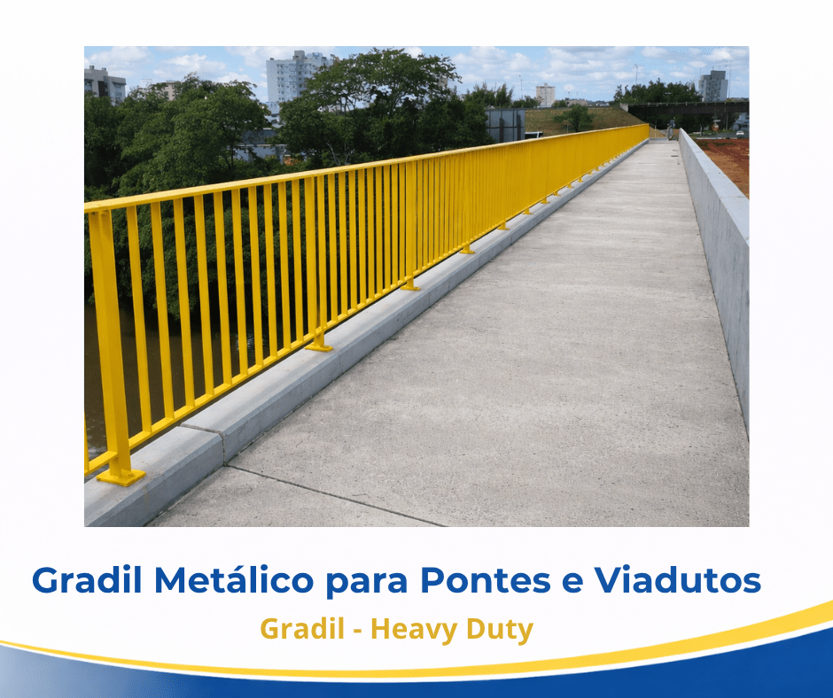 Gradil metálico para pontes e viadutos