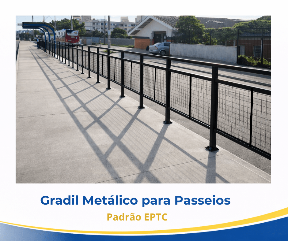 Gradil metálico para passeios padrão EPTC